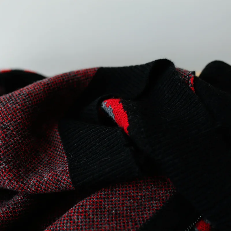 

Print Zipper Sweater Hooded 100% Cashmere Long Sleeve Knit Cardigan Coat