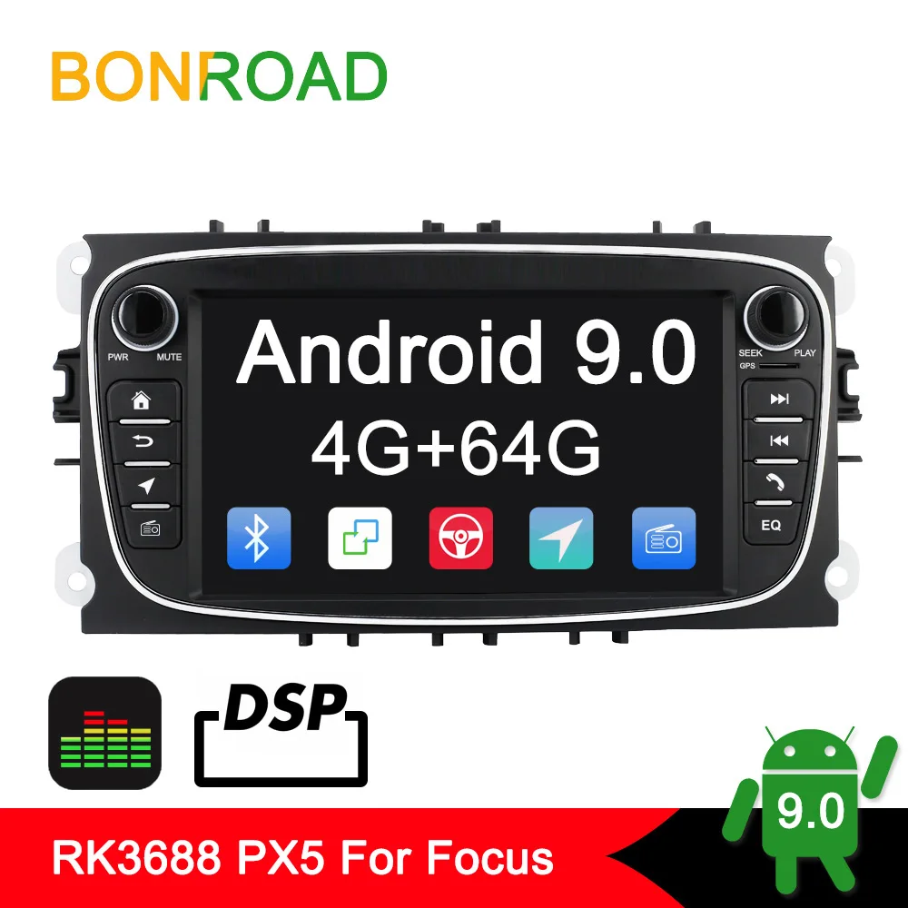 Автомобильный мультимедийный плеер Bonroad Android для FORD/Mondeo/S MAX/C MAX/Galaxy/FOCUS