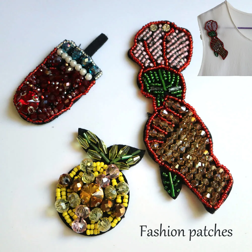 

Fashion DIY flower beaded Patches for clothing Embroidery Sequin sew on patches for bags decorative parches applique