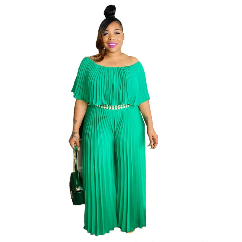 

XL-5XL Woman Long Jumpsuit Autumn Green Black Jumpsuit