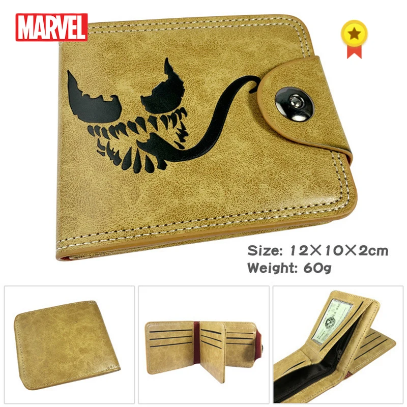 Мужской кошелек Marvel с рисунком Человека-паука короткий складной бумажник