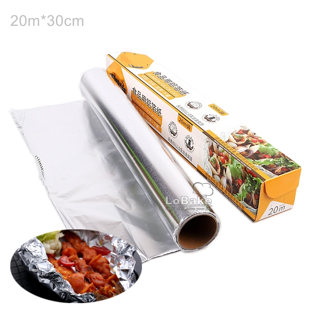 

20M Food Grade Barbecue Aluminum Foil Paper Baking Disposable Aluminium Foil BBQ Barbecue Foil sheet Household Oven Baking tools