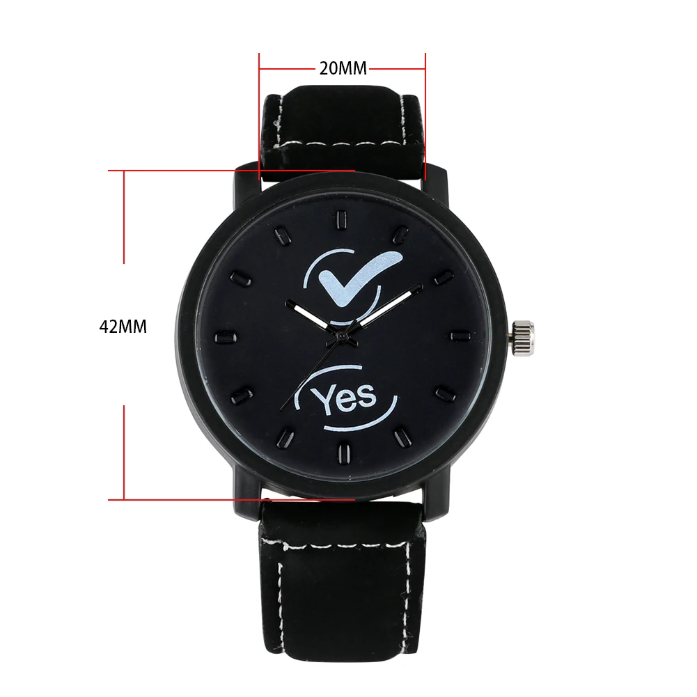 

Fashion Quartz Watch Men Women Leather Bracelat Couple Watches Casual Yes & No Clock Wriswatches Gifts for Boyfriend Girlfriend