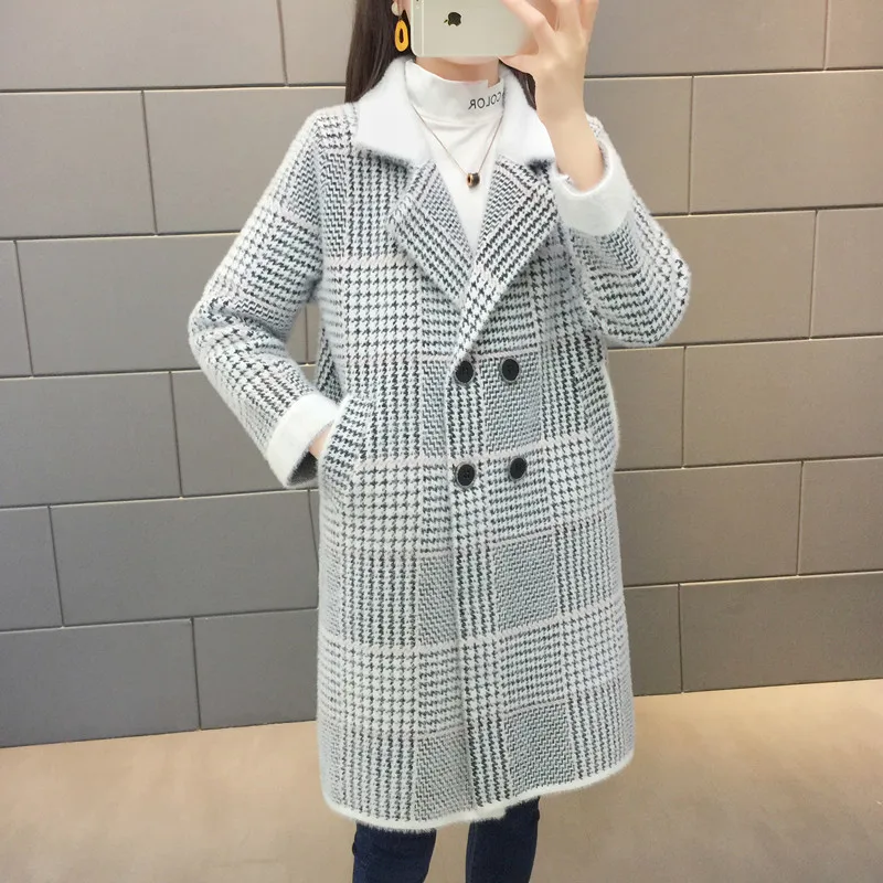 Норковая флисовая верхняя одежда женский свитер кардиган женская 2020 Осень-зима