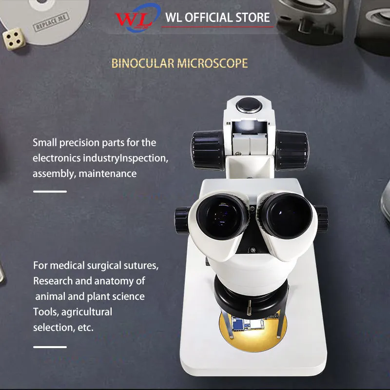 

WL 7-45X Binocular Stereo Microscope electronic Circuit Board Soldering Tool Mobile Phone PCB Repair Stereo Microscope 1 Pair