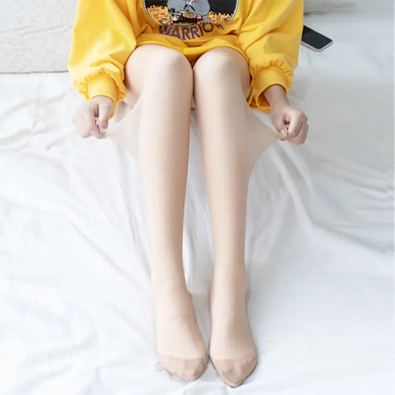 

Women's Warm Tights With Fleece Winter Fake Skin Tights Bare Leg Artifact Thermal Leggings Insulated Pants for Women Hot Legging