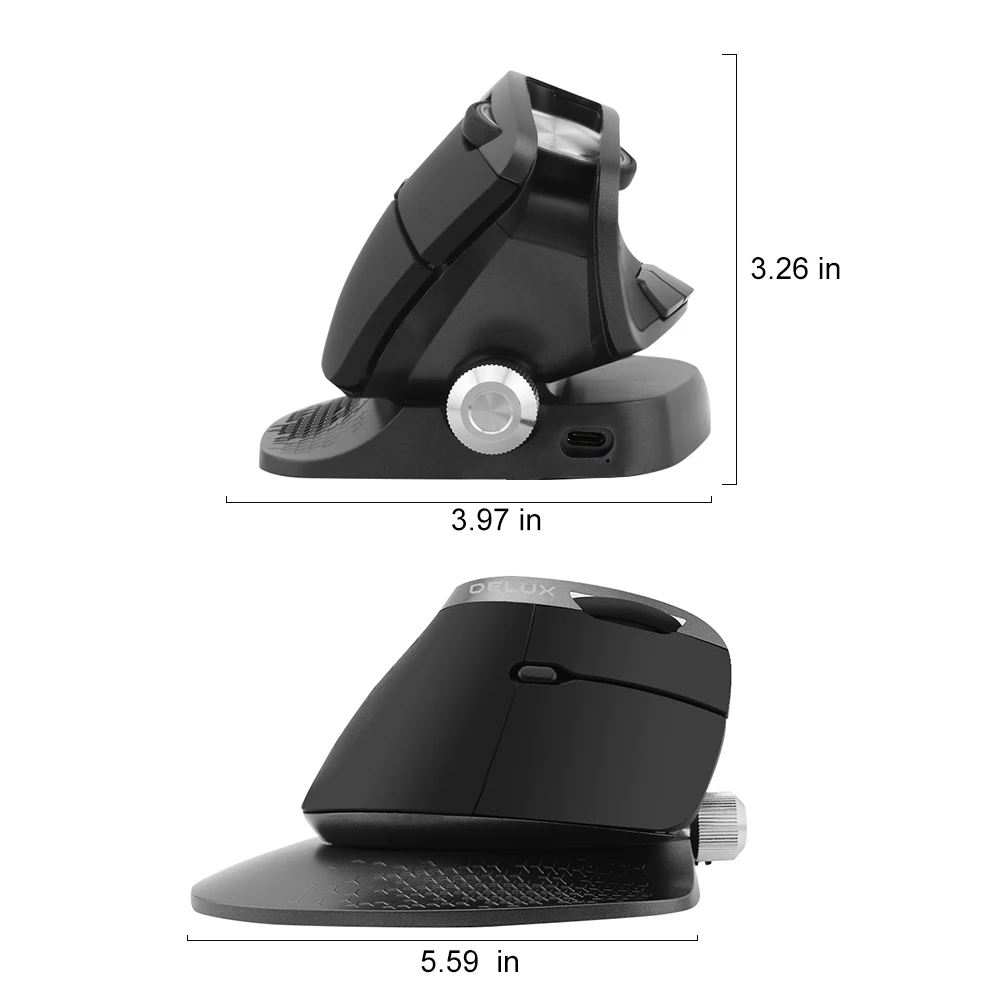 Delux M618X беспроводная Вертикальная мышь с регулируемым углом наклона Bluetooth 3,0 4,0+ 2,4 ГГц эргономичная перезаряжаемая мышь для 4 устройств Windows