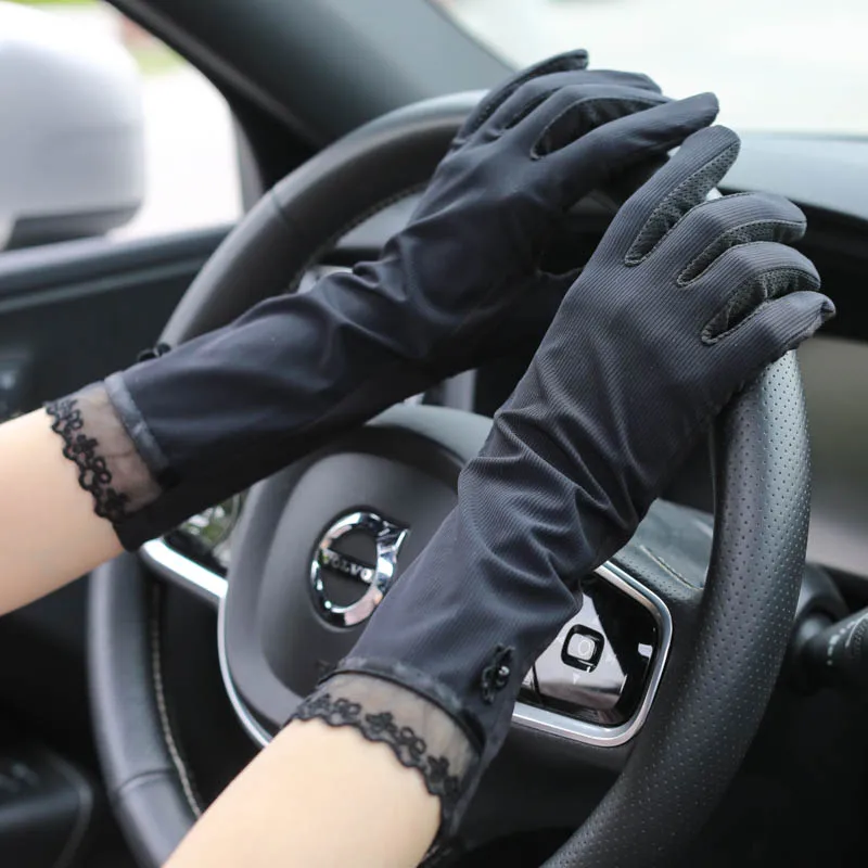 Перчатки женские солнцезащитные Нескользящие ультратонкие дышащие эластичные