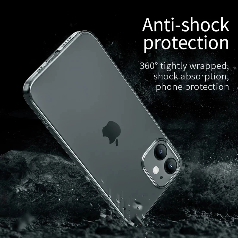 Hoco Transparent Silicone Phone Case For iPhone 11 12Pro Max 13 Mini Anti Shock Protective Cover For iPhone X XS MAX XR 7 8 Plus