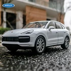 Модель автомобиля WELLY в масштабе 1:24, белая, из сплава Porsche Cayenne Turbo, декоративная коллекция, игрушечные инструменты, подарок