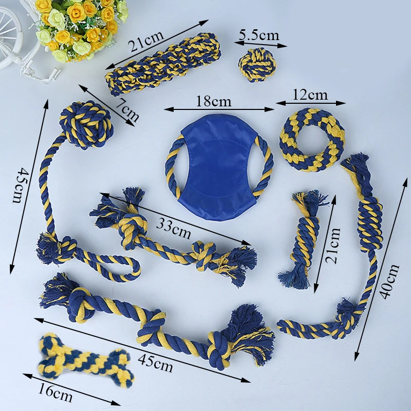 

Interactive Cotton Rope Dog Toys Bite-Resistant Pet Puppy Dog Toy Chew Ball Toy For Small Large Dogs Teeth Cleaning Jouet Chien