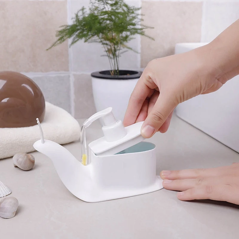 

120ml Portable Cartoon Shower Shampoo Dispensing Bottles Bathroom Accessories Snail Shape Liquid Soap Dispensers Press