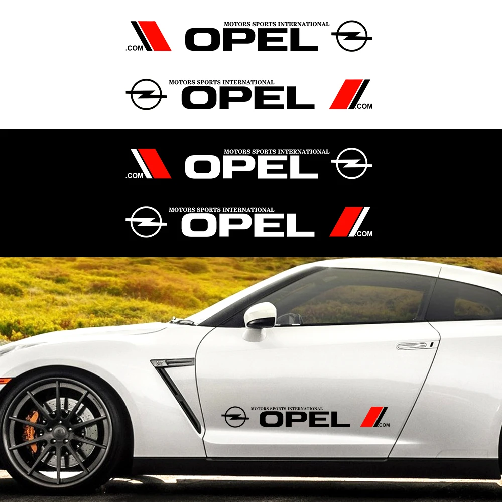 

2Pcs Car Door Side Stickers Logo Decal Styling Body Decals Stripes For Opel Astra H J Insignia Corsa D G Car Accessories Sticker