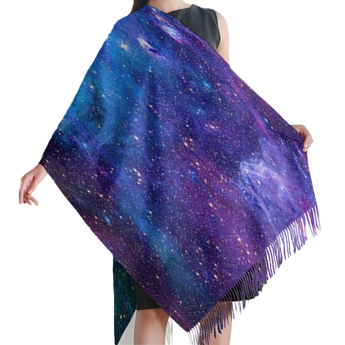 Звездное небо космическая Вселенная шарф унисекс толстые теплые зимние шарфы