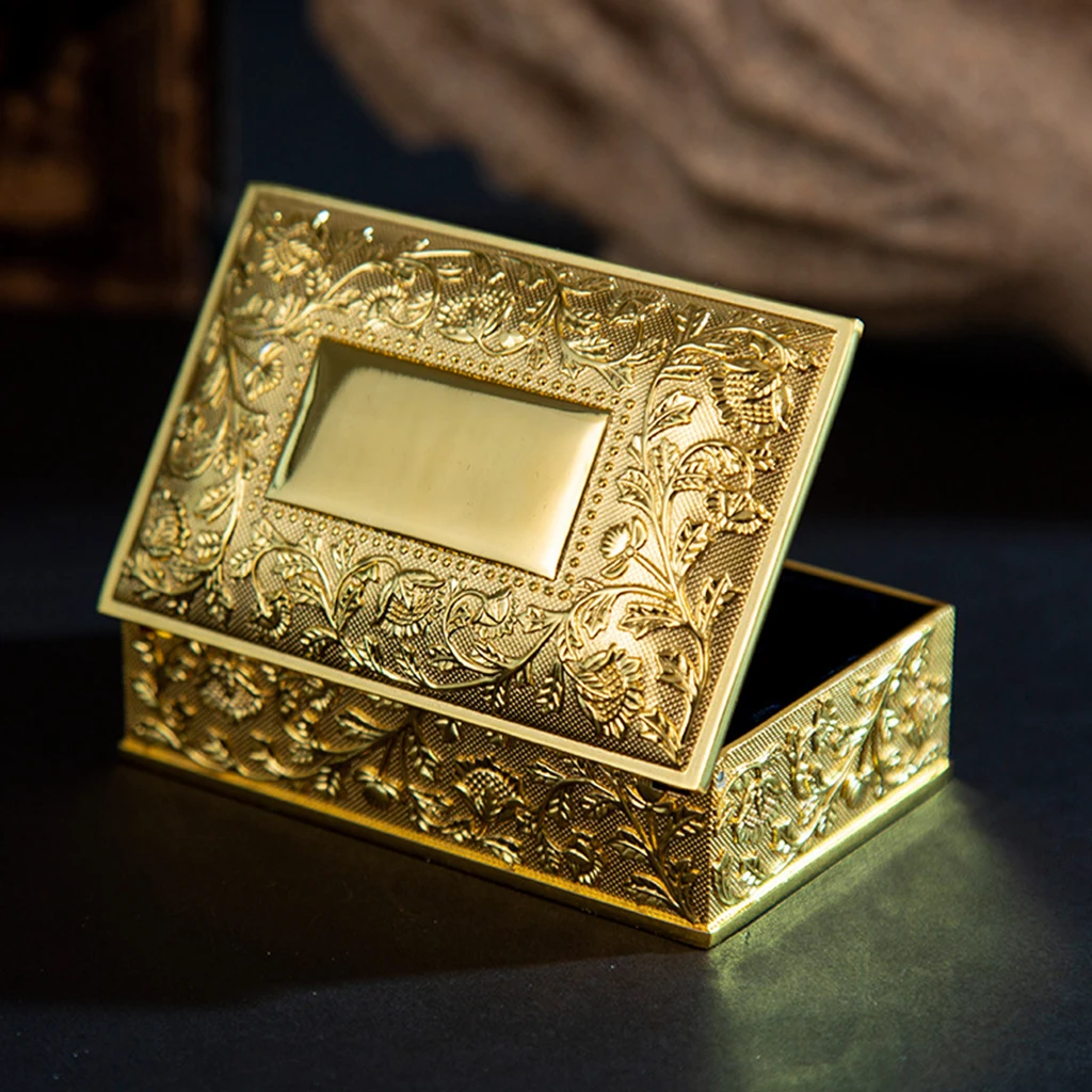 

Jewelry Display Container Antique Silver & Golden Vintage StyleTrinket Case