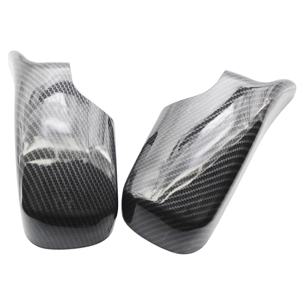 

Left+Right Horn Side Mirror Cover Carbon Fibe Look Outdoor Personal Car Parts Decoration for BMW E46 3 Series 98-05