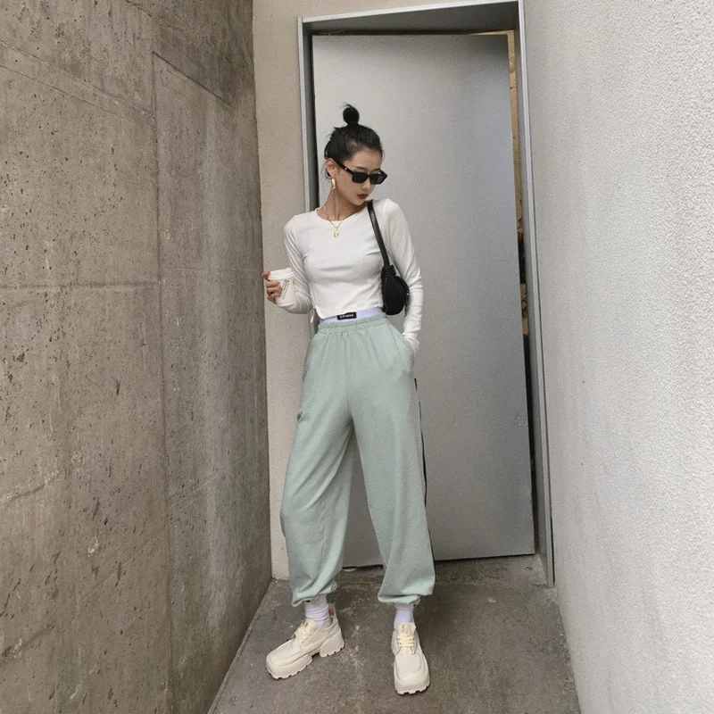

ZAWAHIKI Vintage Zipper Solid O-neck Ropa Mujer 2021 Spring Long Sleeve Elegant Slim Bodycon Split Match All Women's T-shirts