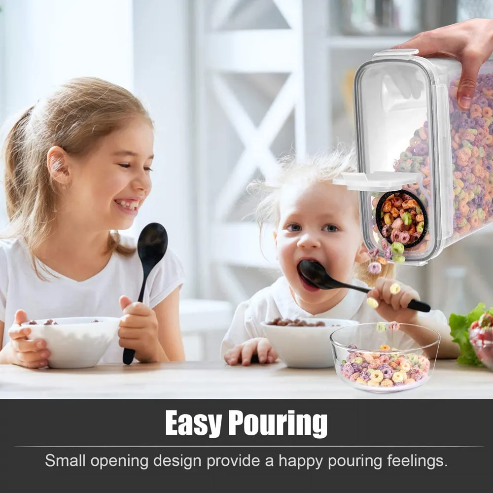 1pcs 4LBlack Cereal Storage Containers Airtight Food box Large Plastic Kitchen Keeper Easy Pouring Lid Sealed Cans | Дом и сад