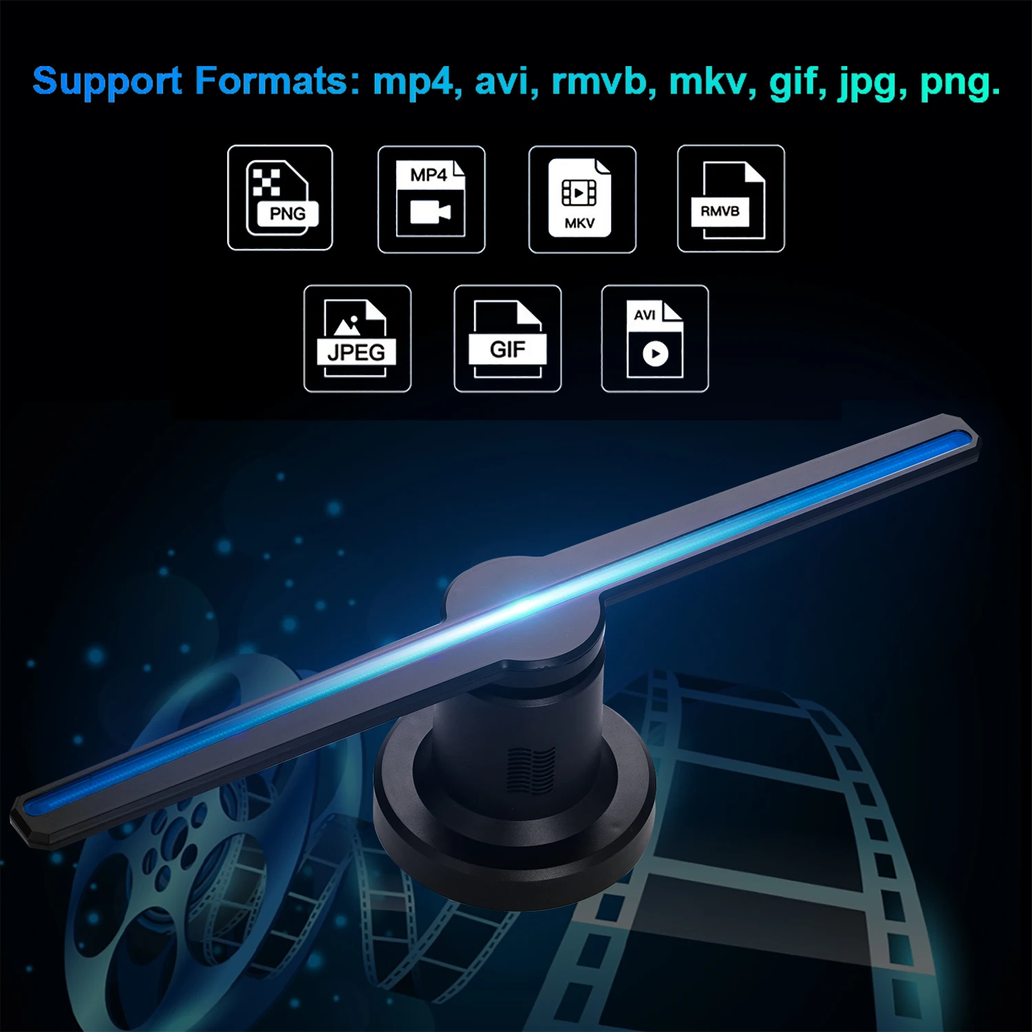 3D голографический проектор дисплей вентилятор фото видео голографическая