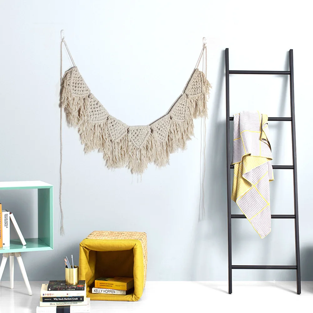 Креативный богемный гобелен макраме ручной работы хлопок Тканое украшение на