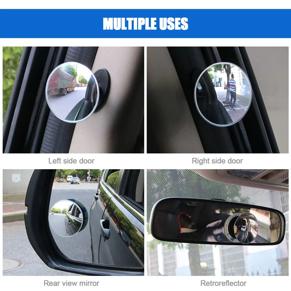 

Blind Spot Mirror HD Wide Angle Universal Frameless Glass Rear View Adjustable Mirrors 360 Rotation For Cars Accessories