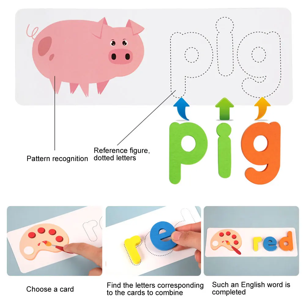 Деревянные буквы алфавита Обучающие карты набор слова орфографическая игра