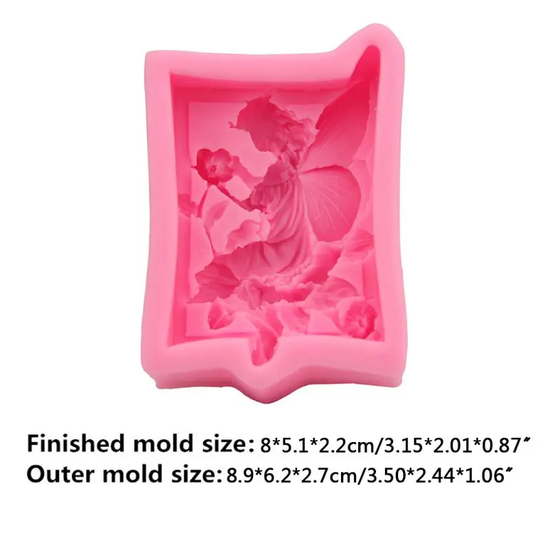 

3D Angel Flower Fairy Silicone Mold DIY Soap Candle Cake Fondant Baking Mould 87HB
