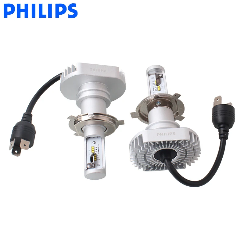 Светодиодная лампа Philips H4 9003 Ultinon 11342UL X2 6000K холодный синий и белый свет компактный