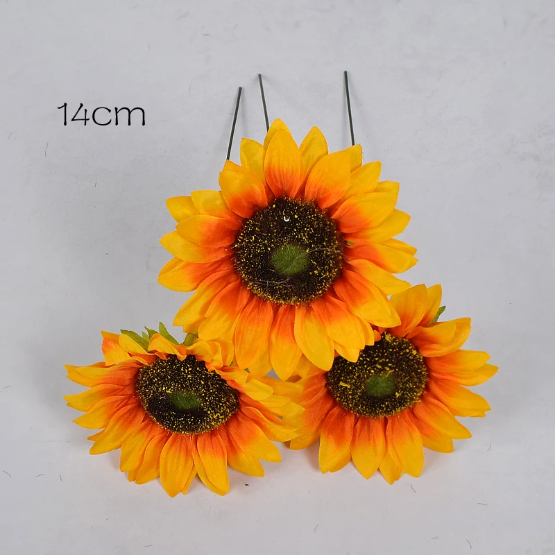 Flone искусственные головки цветов желтый декор в виде подсолнечника Имитация