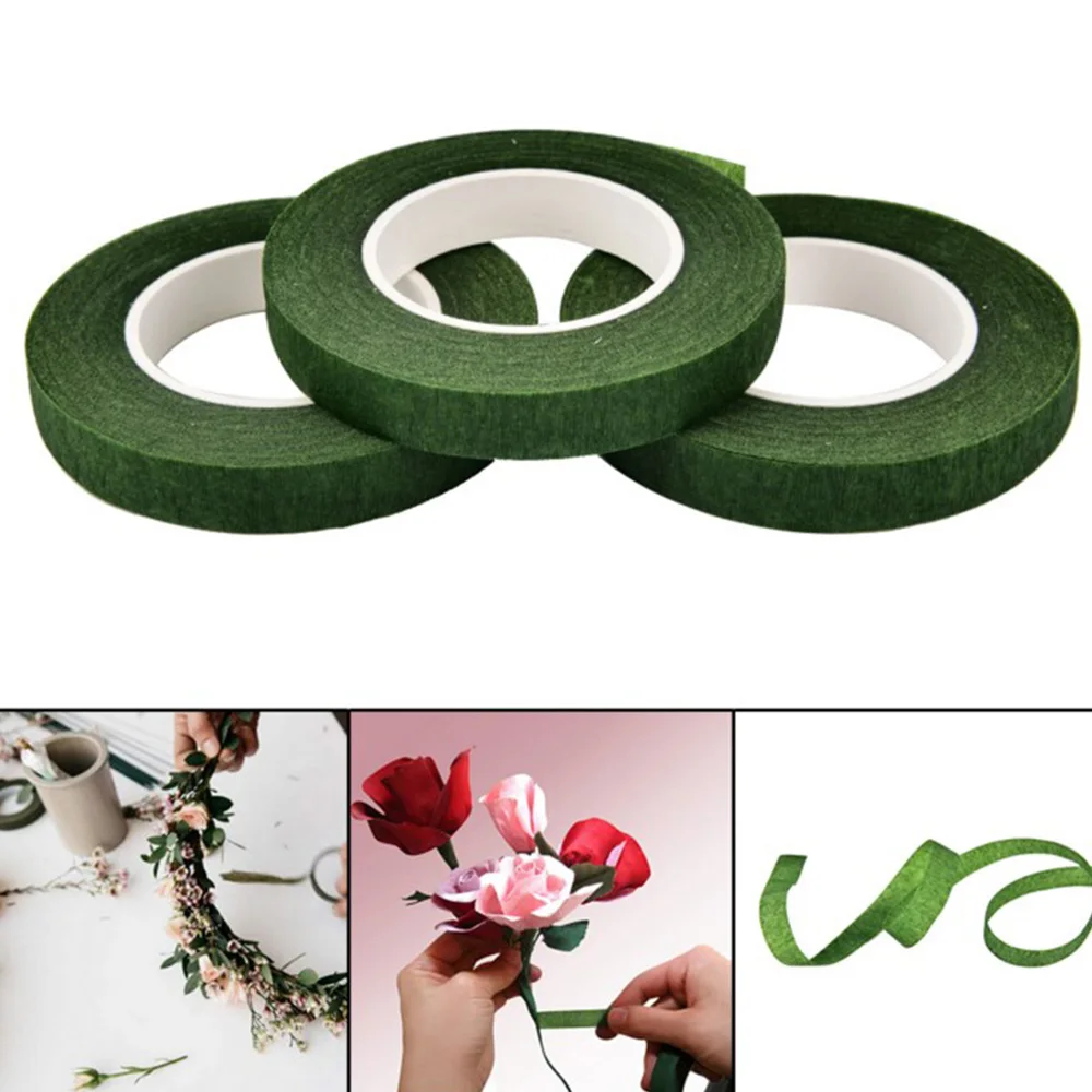 4 рулона 30 м флорист Стволовые Зеленые искусственные Цветочная лента клейкая