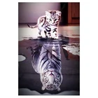 5D сделай сам, полностью круглаяквадратная алмазная живопись, коты и тигры, 3D вышивка крестиком стразы, мозаика, домашний декор, искусство Y178