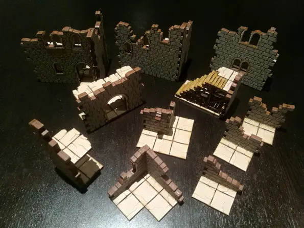 ПП 28 мм/1:56 игры 40K настольная игра деревянная сцена для руин лагеря|Настольные