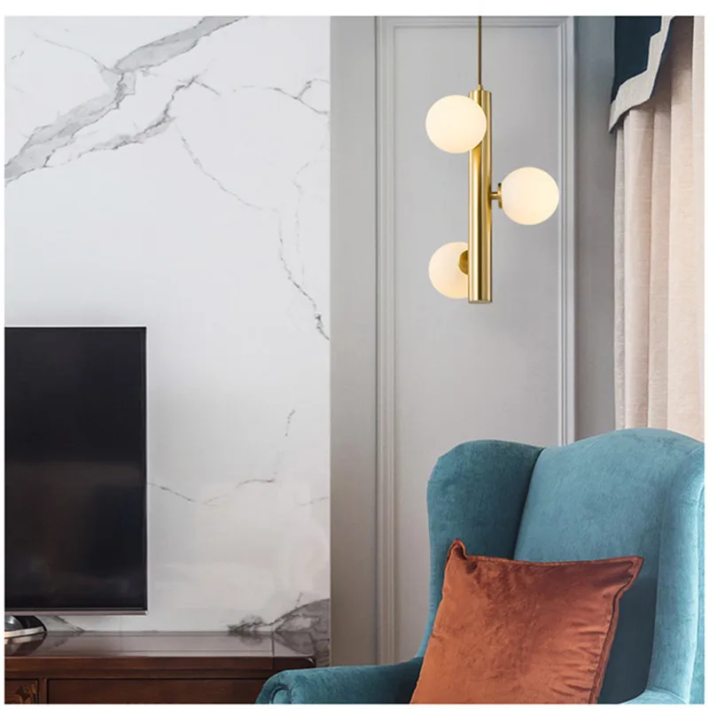 

Nordic Loft Designer Golden Chandelier Concise Molecular Living Room Hotel Room Bedside Dinner Led Lamp Fixtures LED Bulbs Metal