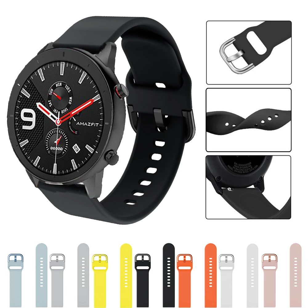 

Ремешок силиконовый для Samsung Gear S3 Frontier sport, мягкий водонепроницаемый браслет для Xiaomi Huami Amazfit GTR 47, 22 мм