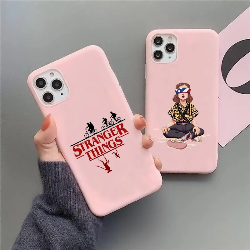 

Stranger Things Christmas Lights Case For iphone 7 6S 8Plus 11 12 13Pro Max X XS XR MAX Soft Matte rainbow silicone Phone Cases
