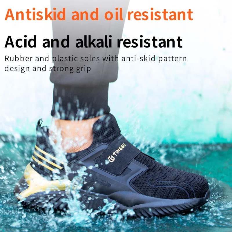

High quality safety shoes steel toe work safety boot men breathable shoe-T808