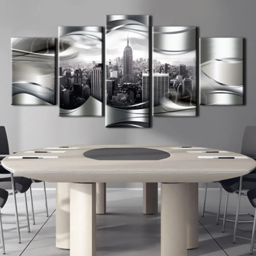 

The City Construction Scenery Diamond Painting 5pcs Modern Art Multi-Pictures for Living Room Home Decor full diamond embroidery