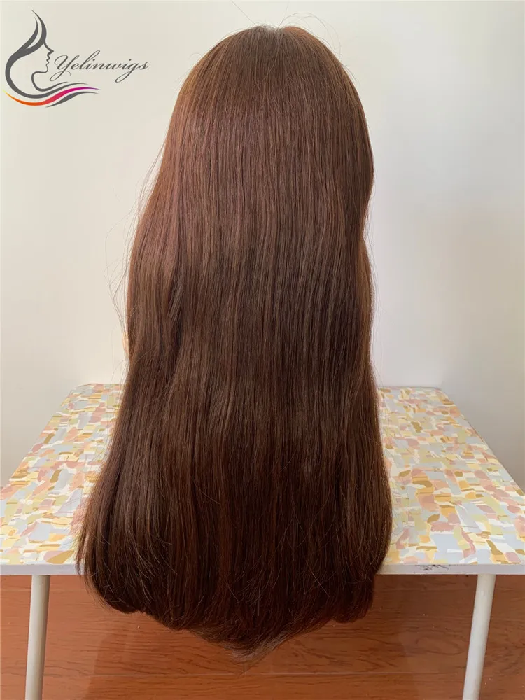 Высокая плотность 100% европейские натуральные волосы на шнуровке еврейский парик