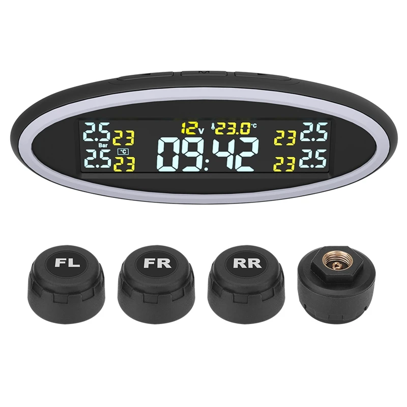 

Smart Car TPMS Tyre Pressure Monitoring System with Ambient Lights with OBD Auto Security Alarm External Sensor
