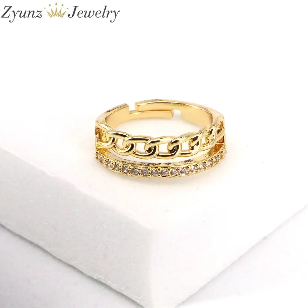 

10PCS, Dainty Gold Snake Link Chain Rings Wedding Cubic Zircon Ring For Women Statement Geometric Multilayer Rings Jewelry