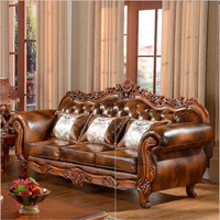 living room furniture modern fist layer genuine leather sofa european sectional sofa set o1033