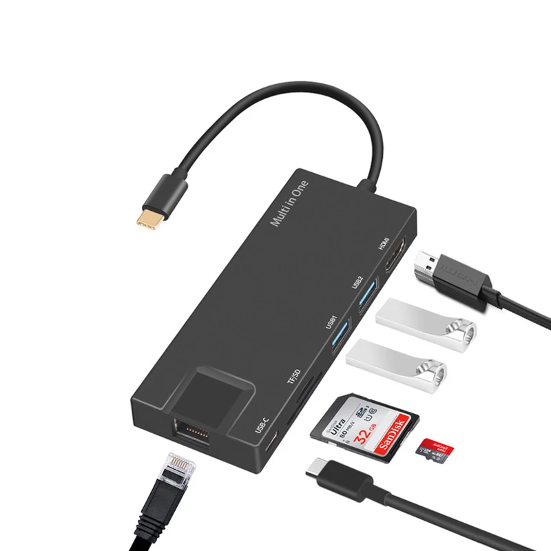 Док-станция с разъемами USB 3 0 и Type-C RJ45 7 в 1 | Мобильные телефоны аксессуары