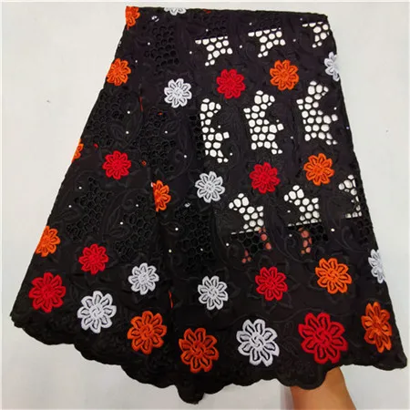 black swiss voile lace in switzerland african lace fabric tissu broderie africain suisse pink french lace fabric for women5yard/lot - Color: black