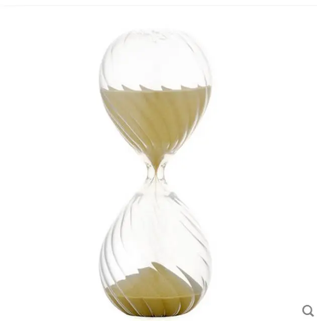 

30 Minutes Moire Ripple Hourglass Sand Timer Home Coffee Shop Decoration Adornment White Black Gold Birthday Student Gift