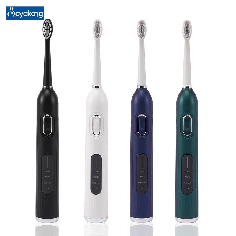 

Boyakang Ultrasonic Electric Toothbrush Adult 3 Cleaning Modes Smart Timing IPX7 Waterproof Dupont Bristles Induction Charging