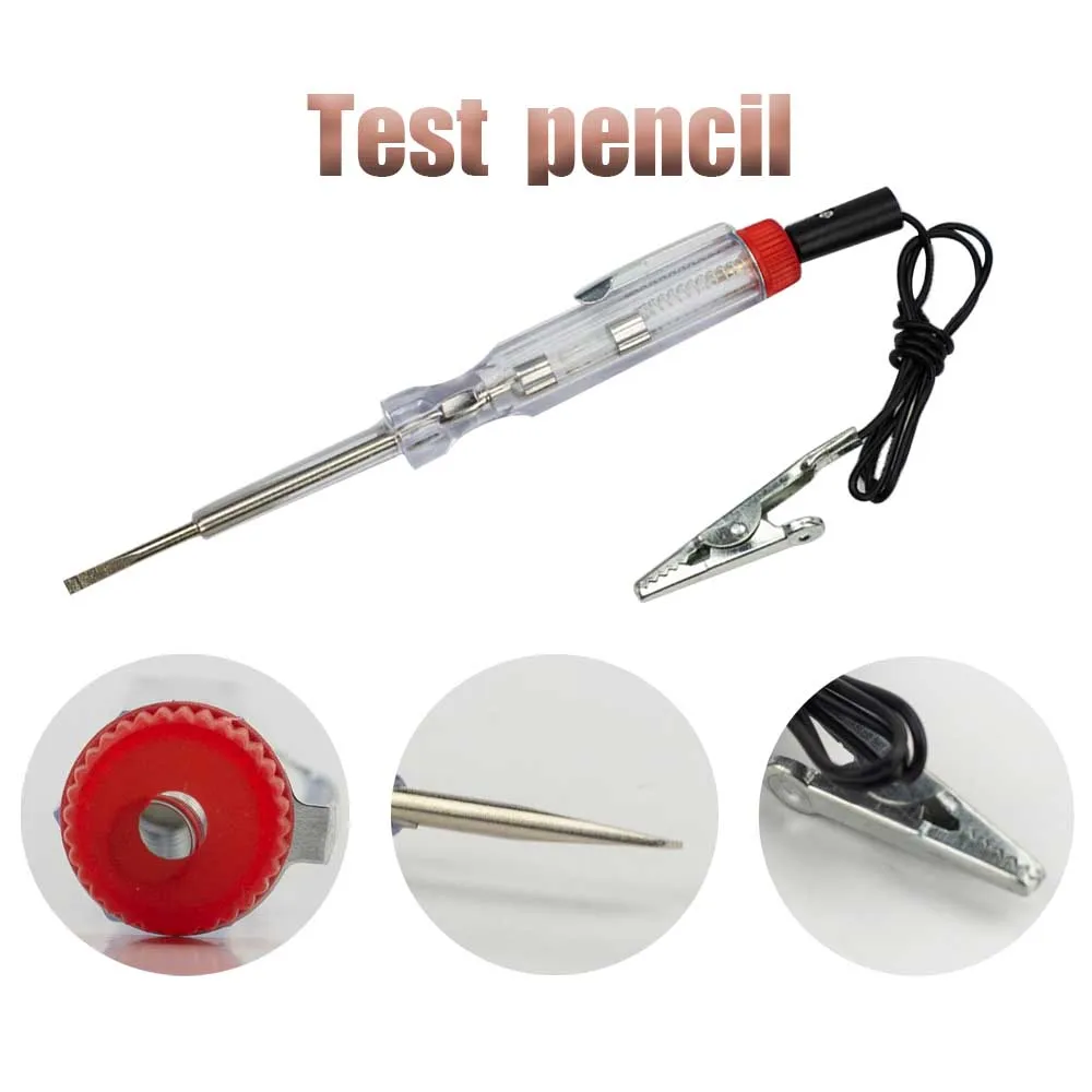 

DC 6V-24V Car Tester Fuses and Light Socket Tester Transparent Circuit Test Pen for Car Motorcycle and Small Engines