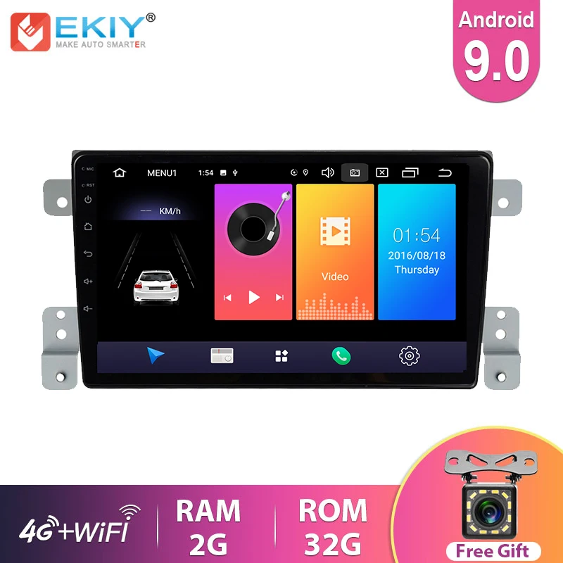 Автомобильный мультимедийный плеер EKIY 9 дюймов IPS Android 0 No 2 Din автомагнитола стерео