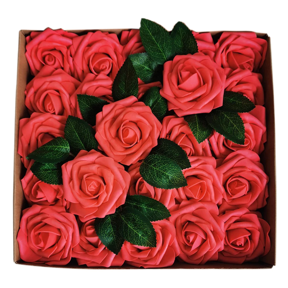 

25pcs/box Artificial Rose Flowers Bride Bouquet Flower For Wedding Party Decorative Scrapbooking DIY Flower Wedding Party Bouque