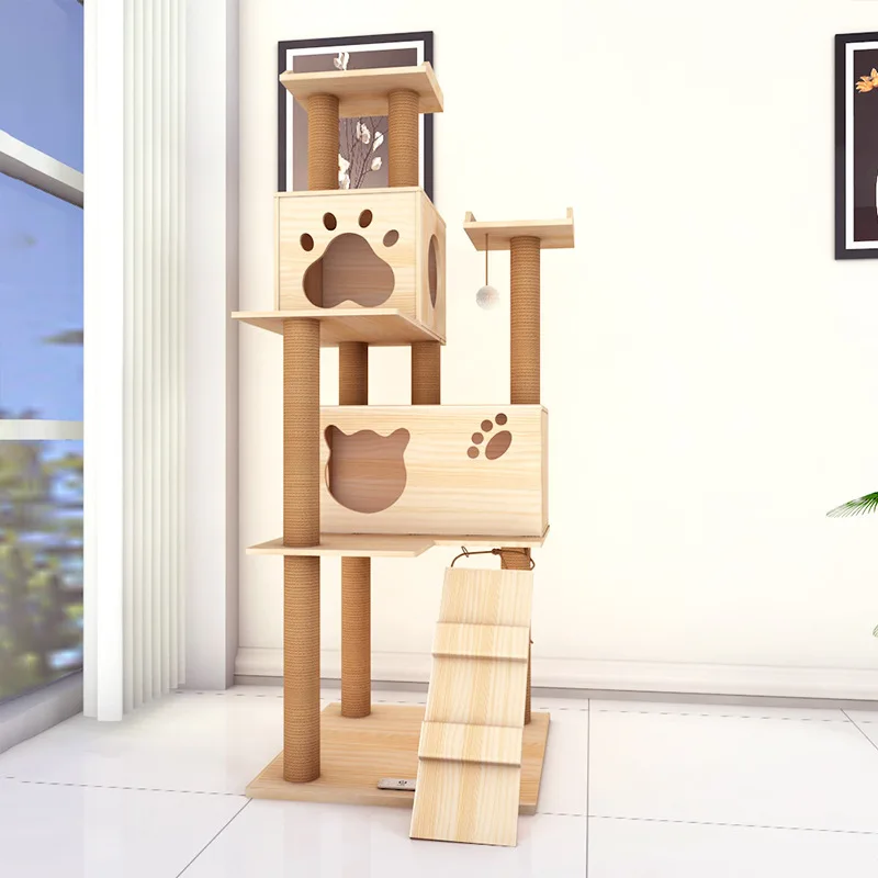 Большая прочная деревянная рама для лазания кошек устойчивая полка кошки