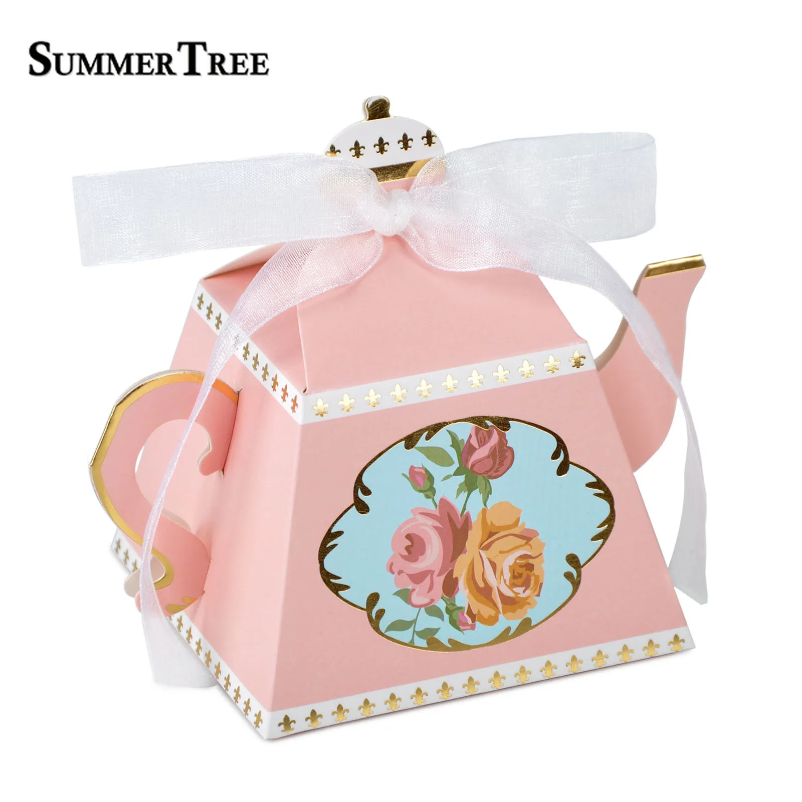 20 100 шт. коробочки для конфет чайный тематический чайник форма свадебные сувениры